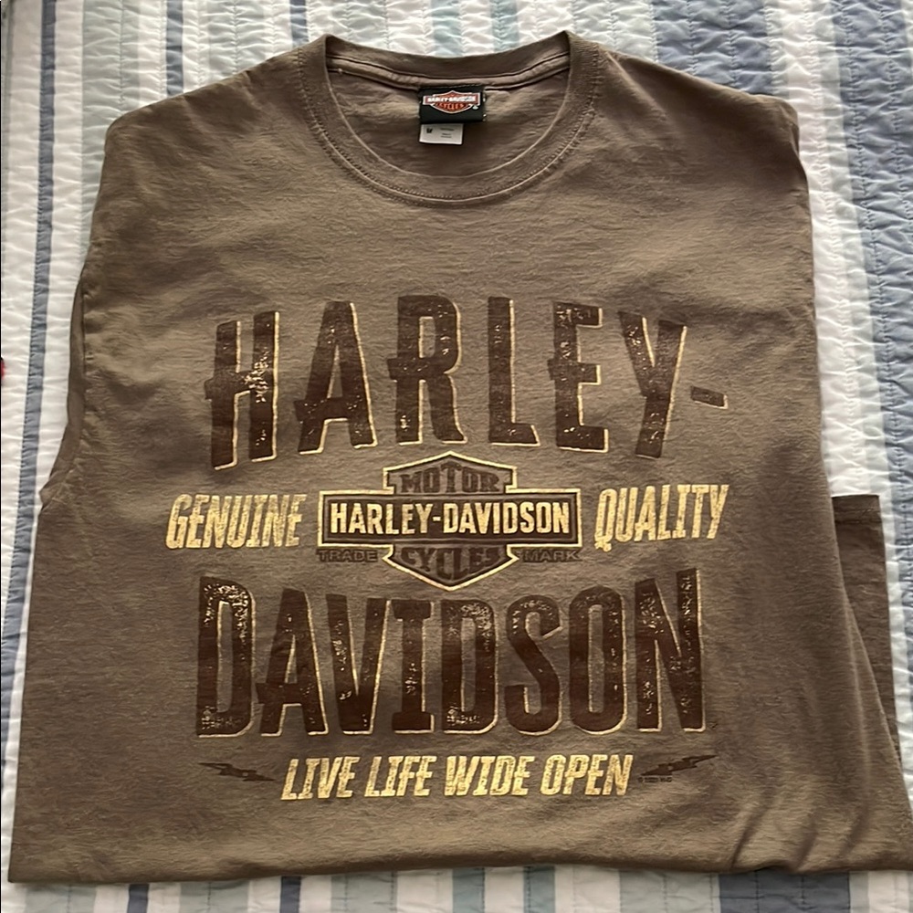 Las Vegas Harley-Davidson Brown Short Sleeve Tee Genuine Quality